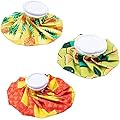 BLUE PANDA 3 Pack Ice Pack for Cooler Reusable, Pain Relief Essentials, Injuries, Swelling, 3 Colorful Designs (3 Sizes) - Ice Bags for Injuries - Water Bags for Pain