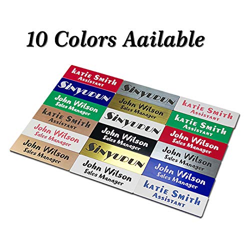 Sinyudun NAME BADGE S With Pin, Magnetic, Adhesive, Or Blank Backing, Durable Personalized Name Tag With 3 Lines Of Custom Texts thumb #1