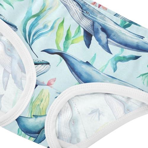 Joisal Toddlers Underwear Floral 2t Cotton Cute Panties Girl Stylish Briefs Undies Kids Blue Whales Cartoon4