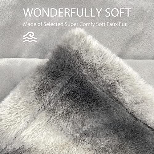 McJaw Electric Blanket Throw Size Fast Heat , 24 Volt Heated Blanket with 4 Heating Levels & 2-4-8-10 Hours Auto-Off, Faux Fur Electric Throw ,Machine Washable, ETL Certified,50"x60" Grey - Thumbnail 6