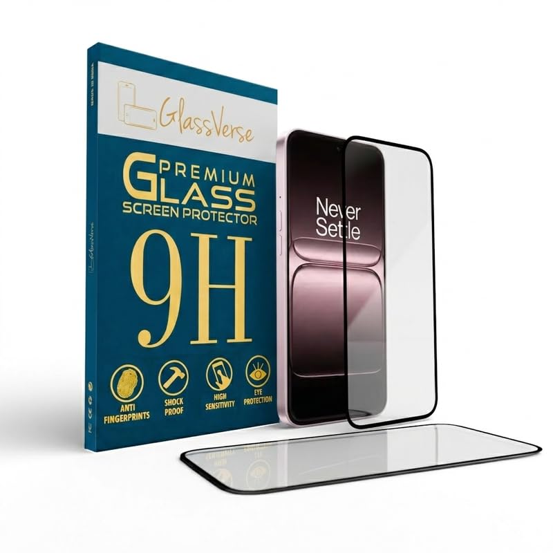 Image of GlassVerse 9H Gorilla Tempered Glass for Oneplus 13s | HD Clarity Screen Protector, Ultra Strong 9H Protection, Edge to Edge, Case Friendly, Hassle-less Installation Kit Included. (Pack of 1)