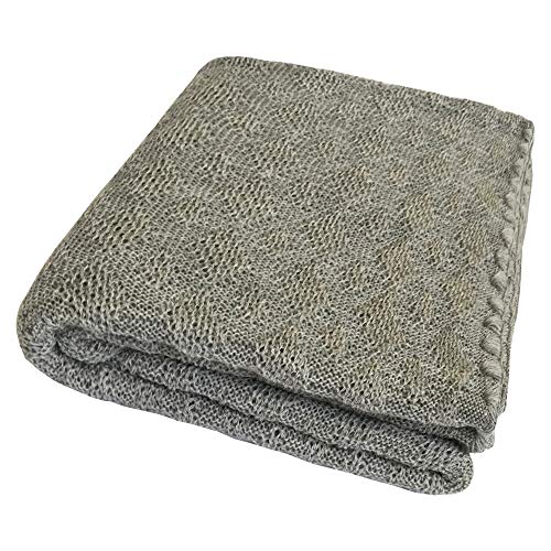 Baby Warm Blanket: Washable Merino Wool Receiving Thermal Blanket, 31x40 inches (Grey)