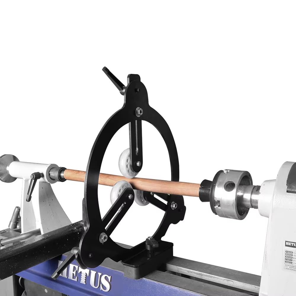 Luneta para Torno de Madera, Soporte para Piezas Redondas, Herramienta Antivibración de 3 Ruedas para Torneado de Madera
