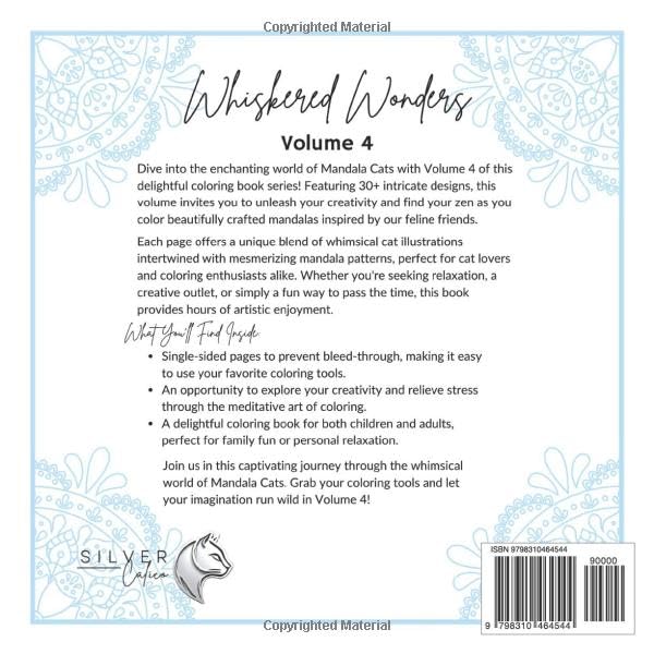 Whiskered Wonders Volume 4: Mandala Cats Coloring Book - Image 2