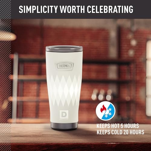 Image of THERMOS, Stainless Steel Tumbler with Slide Lock, 18 Ounce, Argyle