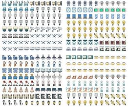 1.5 cm Clear Electric Switchboard Stickers 6x4 inch Sheets, 43 Unique Designs, Pack of 350 Self-Adhesive Labels (4 Sheets)