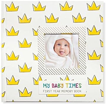Memory Book for Baby's First Year by Baby Motek- Fabric Bound Keepsake Picture Book for Baby Boys Or Baby Girls- Space for Pictures, Texts & Storage Pockets in Every Page- Great Baby Shower Gift Idea