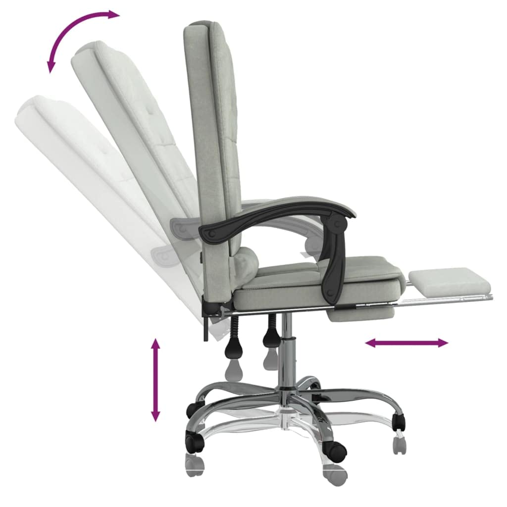 Silla de oficina de masaje con función de masaje y respaldo ajustable, rotación de 360 grados, altura regulable y ruedas para una óptima libertad de movimiento en el área de trabajo