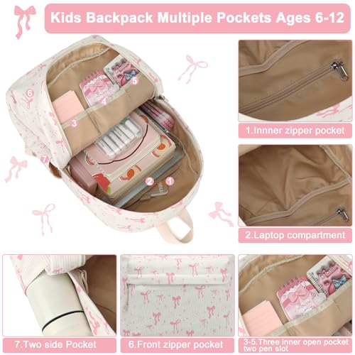 Image of BTOOP School Backpack for Teens Large Corduroy Bookbag Lightweight 15.6 inch Laptop Bag for Girls Women Casual High School College