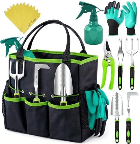 GROWIT Heavy Duty Gardening Tools - 23-Piece Gardening Gifts for Women,...