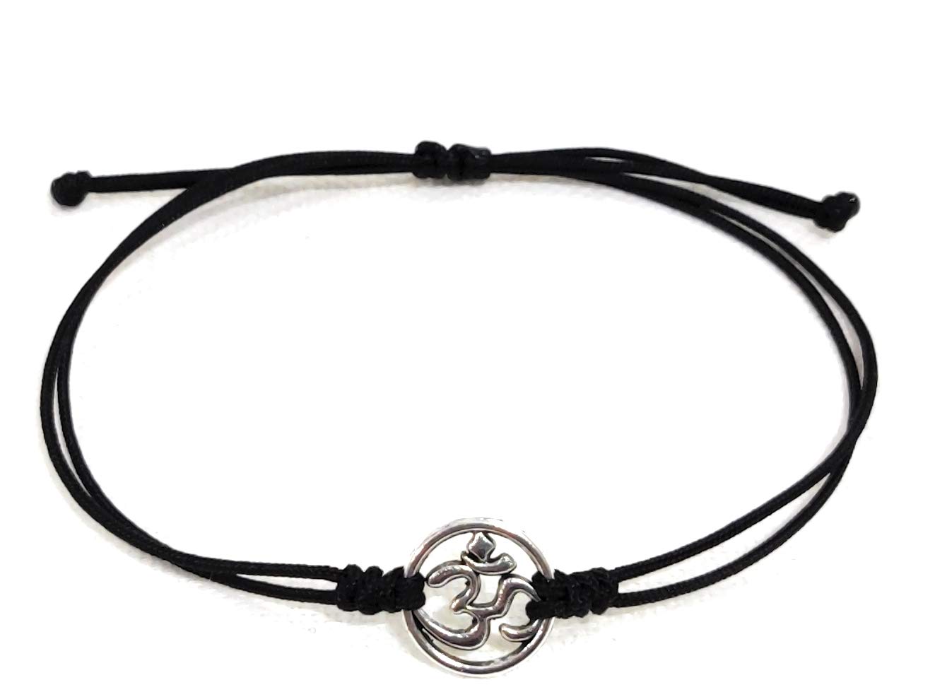 Jewel string OM bracelet with black cord adjustable for (unisex adult) - Image 4 thumbnail