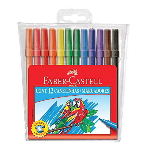 Canetinha com 12 Cores Estojo Cartão, Faber-Castell, 15.0112CZF, Multicor