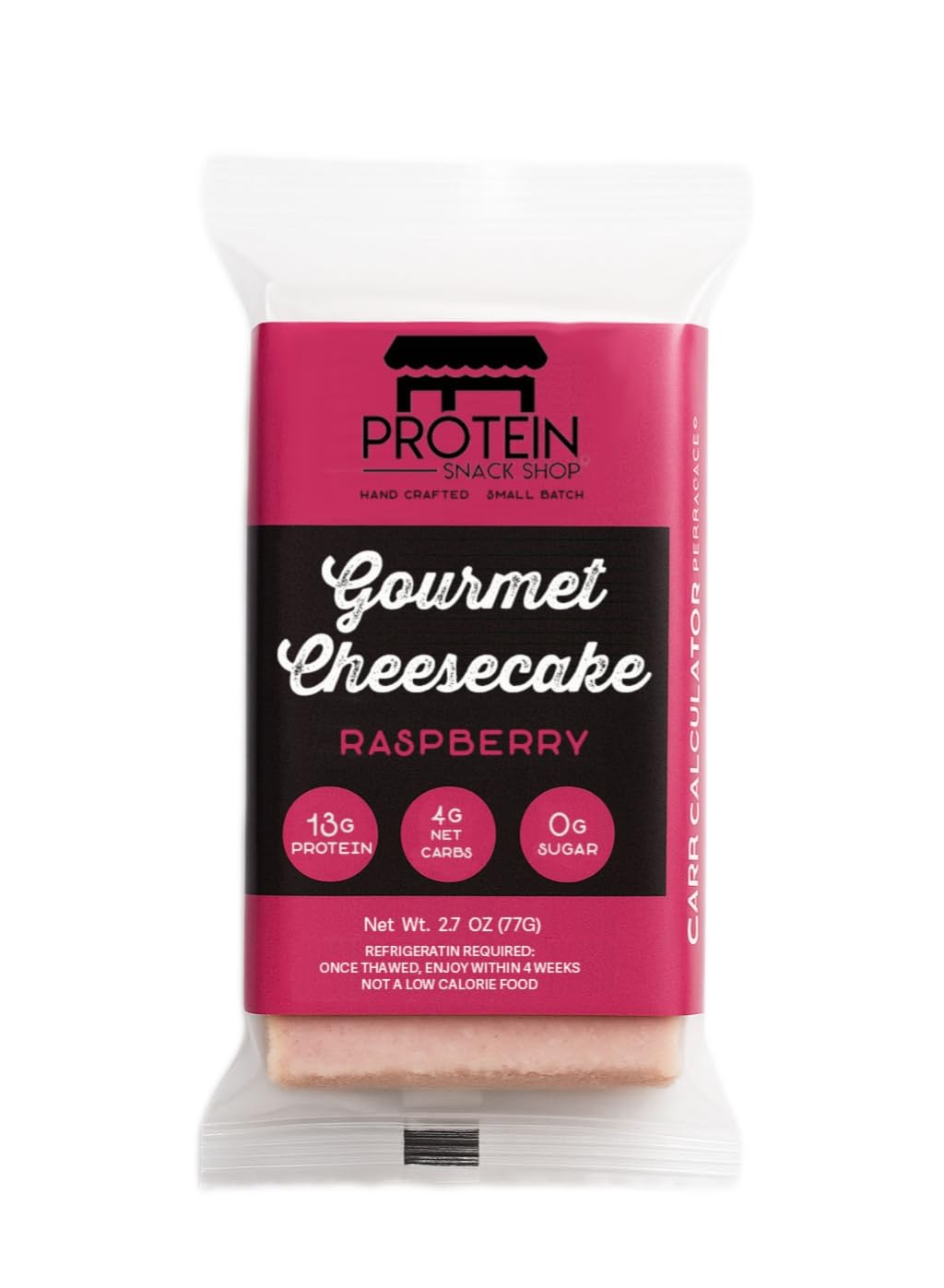 Protein Snack Shop Gourmet Keto Cheesecake Dessert Bars - 4g Net Carbs - Real Cream Cheese - Gluten Free - Diabetic & Celiac Friendly (10 bars) (Raspberry)