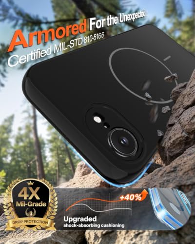 Image of Magnetic for iPhone 17e Case /iPhone 16e Case,Shockproof Matte Case,Black | with Screen Protector,Compatible with MagSafe,Military Grade Drop Protection,Full Camera Protection,Non-Slip Design Cover