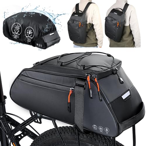 WOTOW 3 en 1 Bolsas para alforjas de Bicicleta, Bolsa portaequipajes Trasero de Gran Capacidad de 50L, Portaequipajes para Asientos Traseros de Bicicleta Resistentes al Agua Reflectante Ajustable