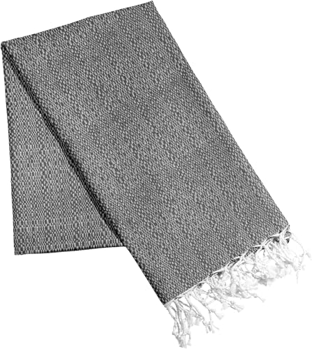 HOME ZEN HOUSEHOLD LINEN Pareo Toile Fouta unisexe en coton recyclé, 90 x 170 cm, absorbante, multicolore, pour mer, plage et piscine Art Reana (gris)