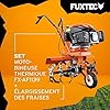 Fuxtec Motobineuse Thermique FX-AF1139 Set Motoculteur Essence Moteur 4 Temps 139cm3 2,2kW avec Extension De La Largeur De Travail De 36 à 66cm Cultivateur Profondeur Réglable Jusqu’à 30cm