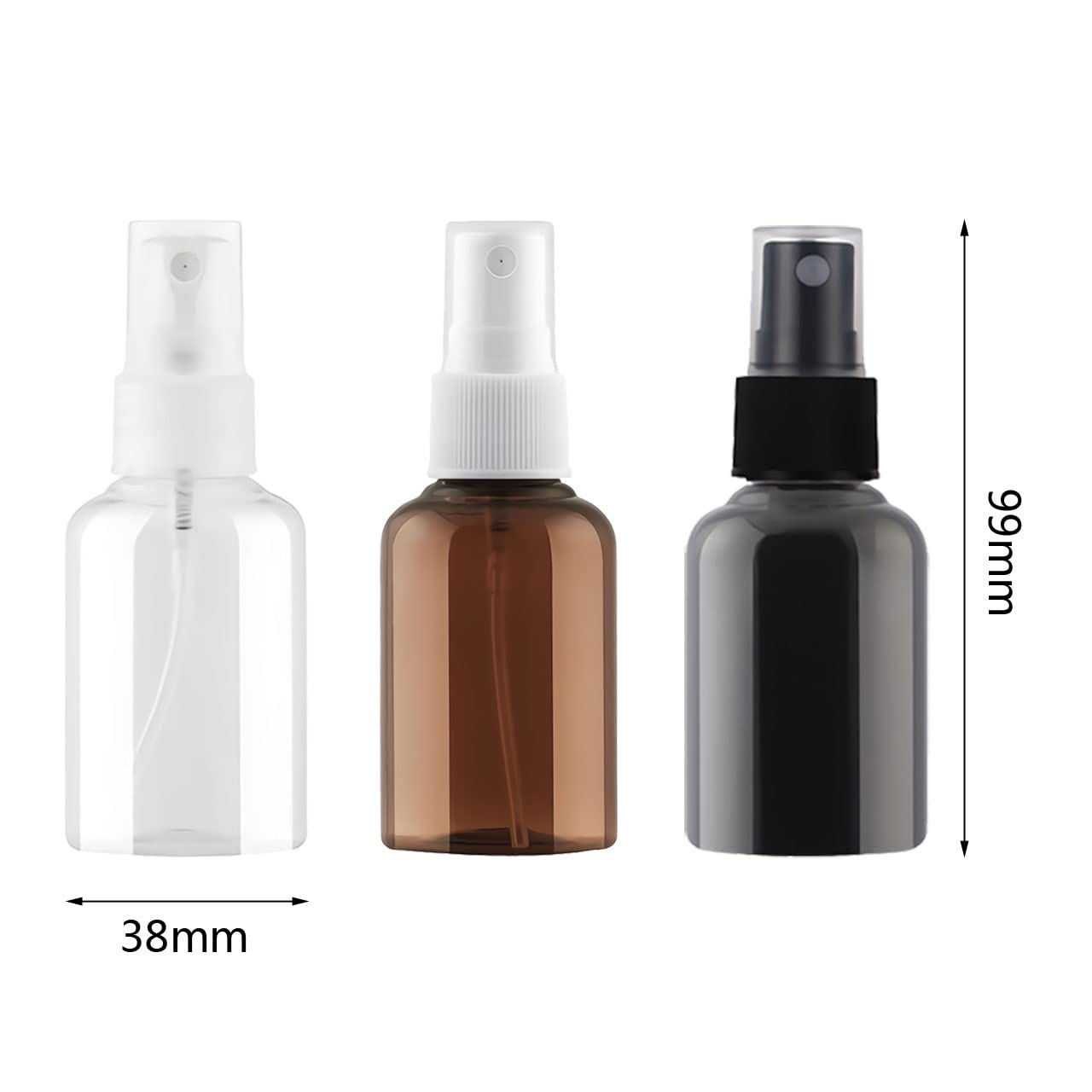 12 Pezzi 50ml Flaconi Spray in Plastica Nero 38MM x 99MM, Vuoti Bottiglie Spray Fine Nebbia Bottiglia da Viaggio, Flacone Spray Atomizzatore Vuoto con Pompa Nero, Profumo Sprayper