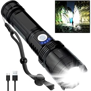 BERCOL Rechargeable LED Flashlights High Lumens, 990,000 Lumens Super Bright Powerful Flashlights, 5 Modes, IPX6 Waterproof Handheld Flash light for Emergencies, Hiking