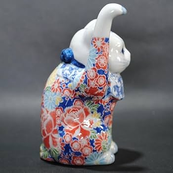 【瀬戸焼】友禅磁器招き猫　小　(左右セット) 瀬戸焼】友禅磁器招き猫 小 (左右セット)