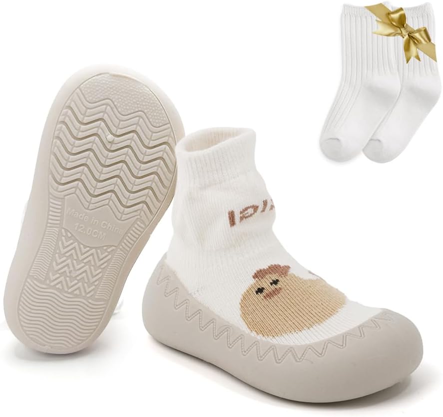Cute Baby Walking Shoes, Soft Rubber Sole Non Slip Floor Baby Girls Sneakers, Cartoon Infant First Walking Shoes