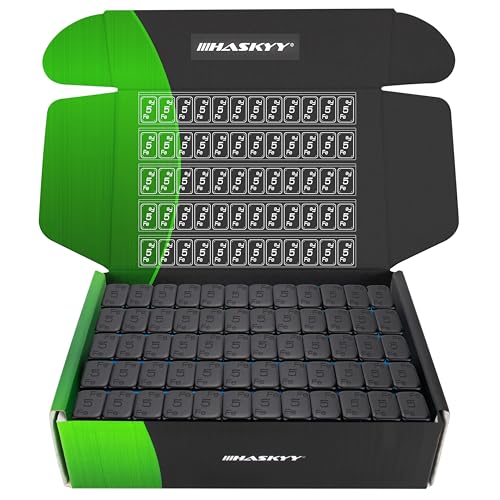 HASKYY 50x masses d'équilibrage poids 12 * 5g autocollants en acier 3kg barre adhésive avec rebord détachable noir