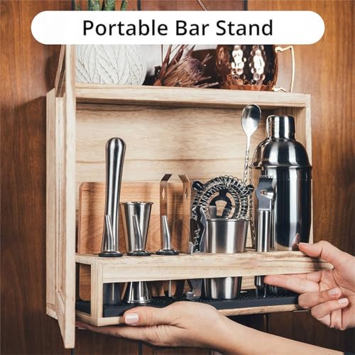 Set coctelera con utensilios de bartender acero inox 17 piezas miniatura 5