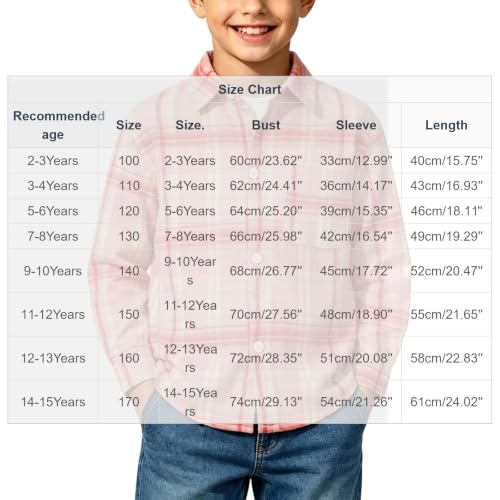 Boys Long Sleeve Plaid Flannel Shirts with Chest Pocket Pink | Fashion Fall Shirt Coats for Kids Daily School Outfits Button Down Lapel Blouses Tops - image 4