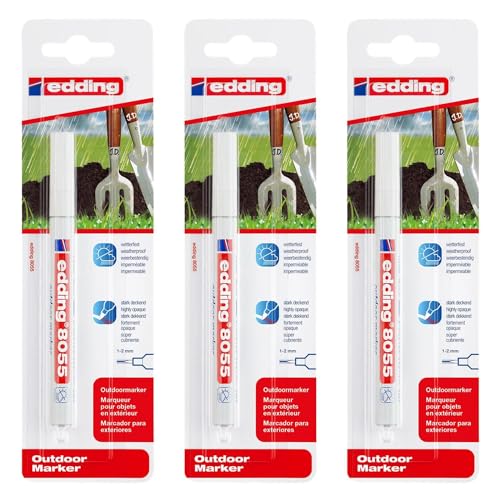 edding Outdoor Marker 8055 Blister weiß Organisieren + Beschriften 3er-Pack