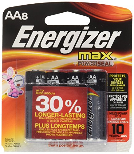 Energizer Max Alkaline Batteries, 8-Pack E91BP-8/E91BP8-F2
