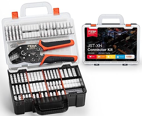 PEBA Crimpzange Stecker Set- 18 Stile JST-XH 2,5mm Steckverbinder und Crimp Pins Sortiment Kit, JST Crimpzangen 0,05-0,5mm²(AWG 30-20) für JST(XH/SM/PH/SYP) Stecker,Dupont,VH 3,96mm,Molex,AMP EI-Serie