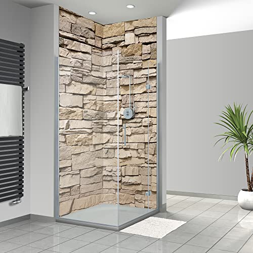 WANDFREUDE individuelle Duschrückwand Aluverbundplatte auf Maß (2 Stück...