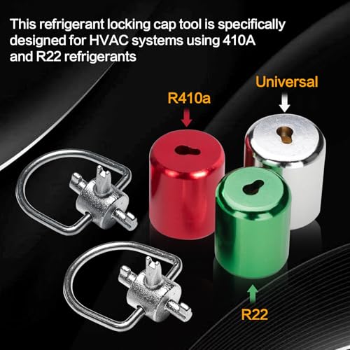 Image of Bitbat HVAC Tools Locking Cap Keys 2-Pack for R22 and 410A Refrigerants, Multi-Function Triple Key Tool for Vacuum Caps, Tamper-Resistant, Essential HVAC Service Hand Tools