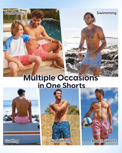 Image of maamgic Mens Swim Trunks 5 Inch with Mesh Lining, Quick Dry Mens Bathing Suit, Swim Shorts for Swimming and Beach