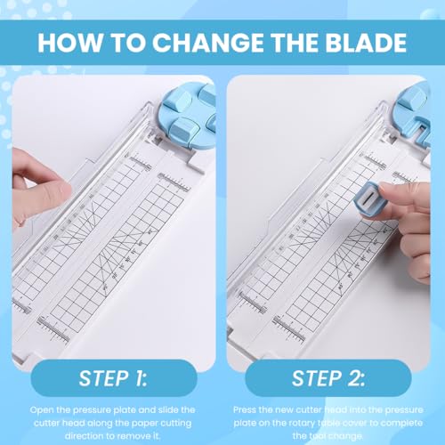 Image of 4-in-1 Paper Cutter and Trimmer with Straight, Wave, Dotted & Crease Blades, Precision Craft Cutting Tool for Scrapbooking, Card Making & DIY Projects