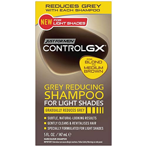 Just for Men Control Gx Grey Reducing Shampoo, Blonde & Medium Brown, 5 fl oz (Pack of 2)