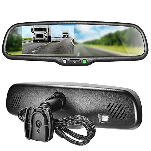 Master Tailgaters 10.5″ OEM Rear View Mirror with 4.3″ LCD Screen | Rearview Universal Fit Mount | Auto Adjusting Brightness LCD | Anti Glare | Full Original Mirror Replacement | Easy to Install