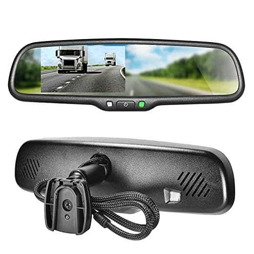 Master Tailgaters 10.5" OEM Rear View Mirror with 4.3" LCD Screen | Rearview Universal Fit Mount | Auto Adjusting Brightness LCD | Anti Glare | Full Original Mirror Replacement | Easy to Install