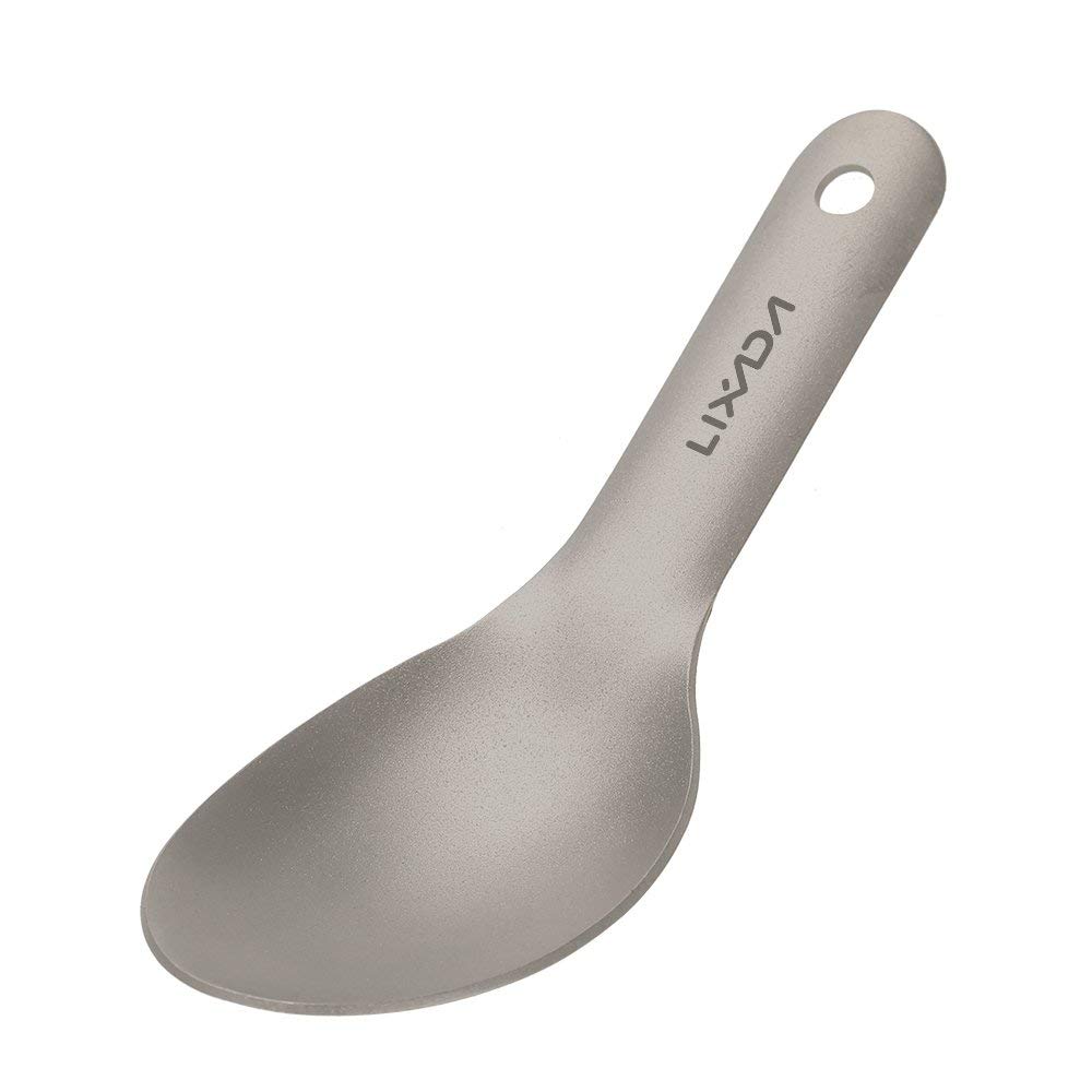 Lixada Titanium Spoon Ultralight Short Handle Spoon Spork Spoon Fork for Camping Hiking Picnic BBQ Flatware