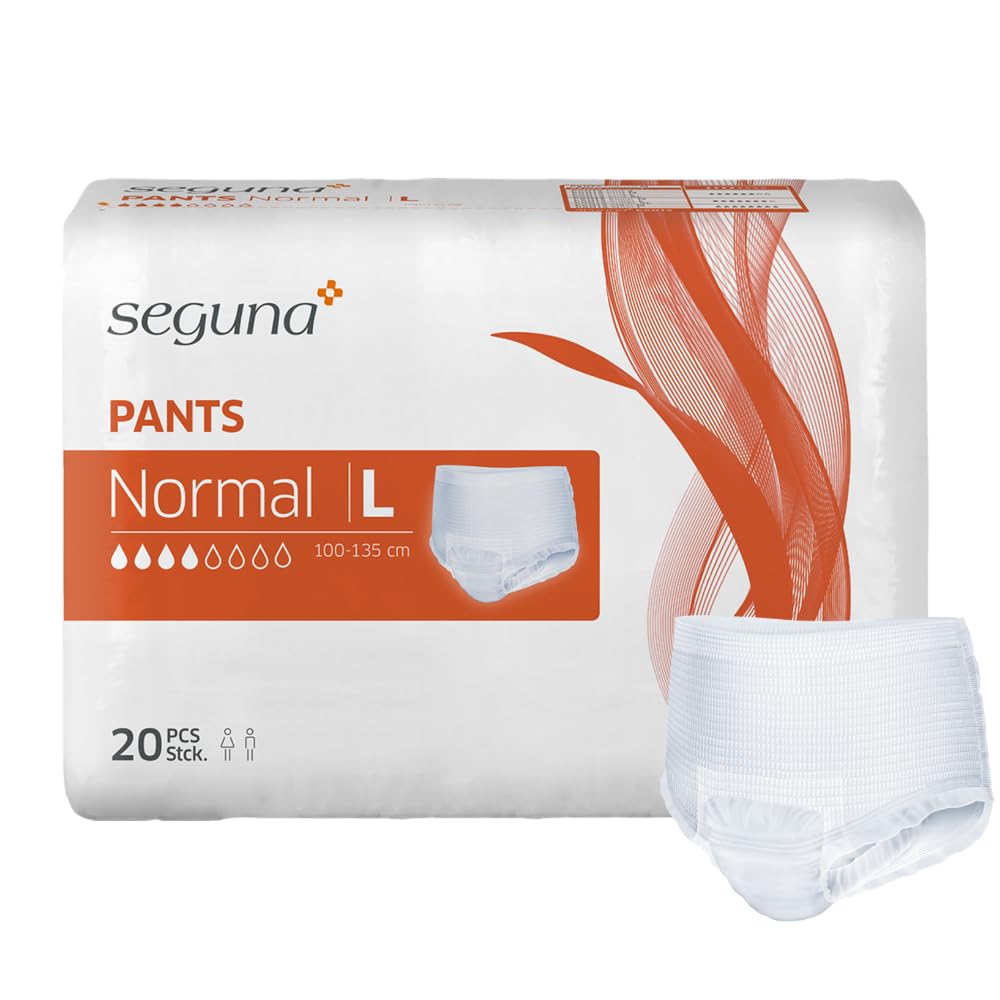 SEGUNA Pants Normal, Inkontinenz Pants, Windelhosen für Erwachsene, Frauen, Männer, Inkontinenzhosen bei Blasenschwäche (L (Sparpaket 4 x 20 Stück))