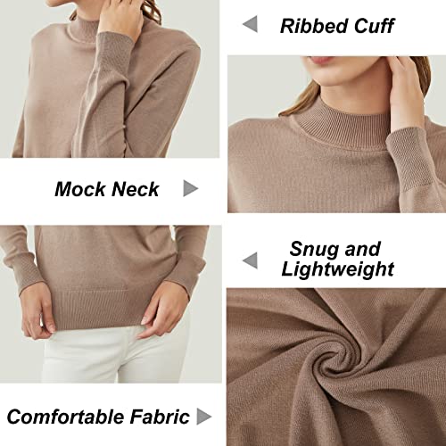 Womens Mockneck Sweater Lightweight Long Sleeve Sweater for Fall Winter Casual Pullover Knit Jumper Tops4