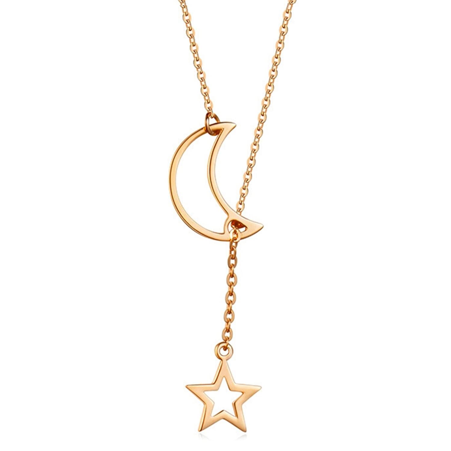 Peora Gold Plated Moon & Star Shape Pendant Stylish Chain Necklace Casual Jewellery Gift for Girls & Women|Rakhi Rakshabandhan Gift for Sister Bhabhi, Gifts for Women (B0C3V4N9ZK) Amazon Price History, Amazon Price Tracker