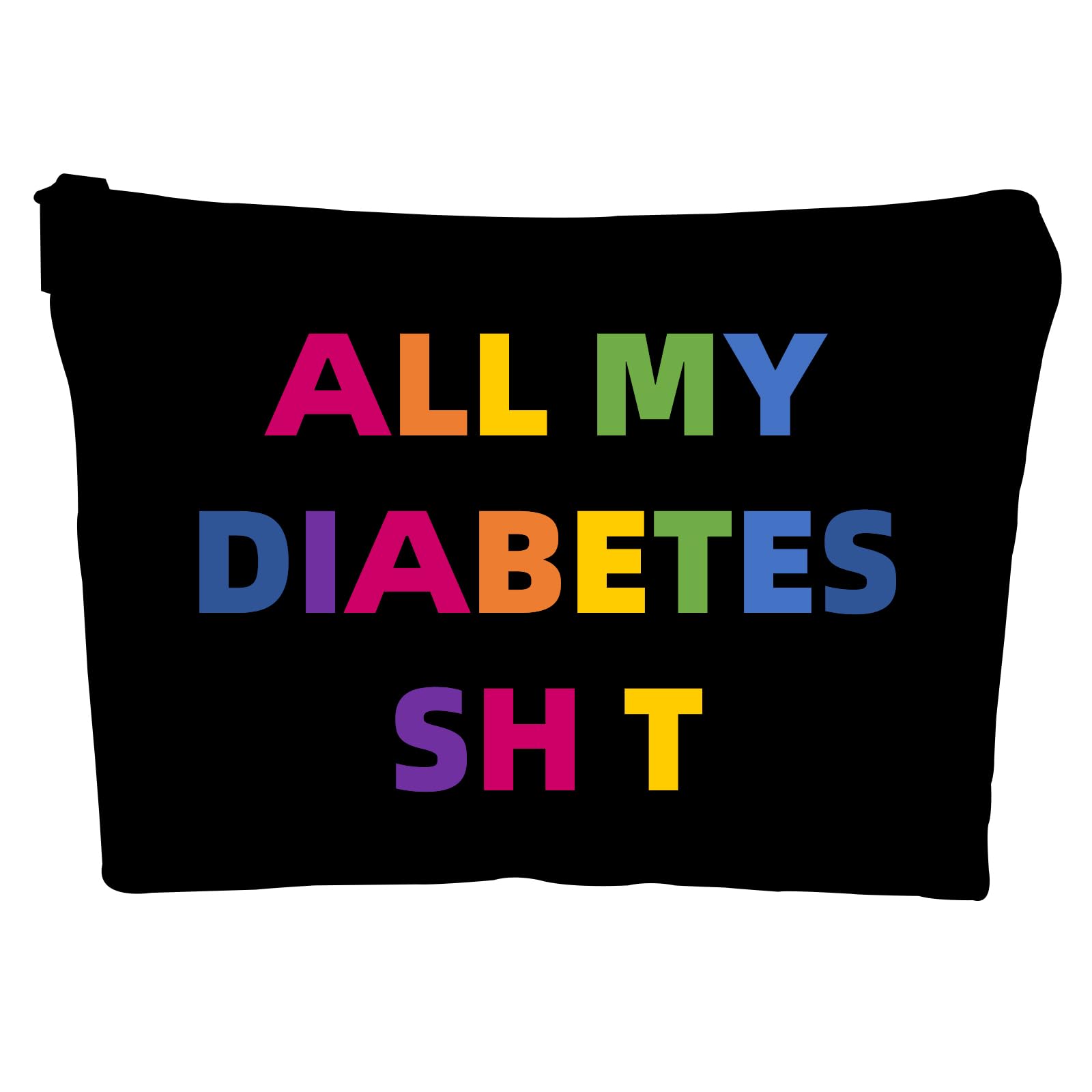 Diabetes Supply Bag for Women Men – Funny Diabetic Organizer Pouch, Blood Sugar Log Book and 10 Diabetic Alert Stickers– Insulin Travel Case, Glucose Meter Storage, Medical Accessories Gift