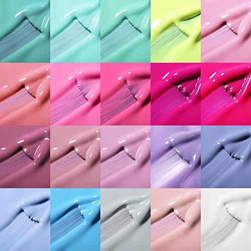 Mefa Gel Nail Polish Set Spring Summer, Pastel Hot Pink Sage Green Blue Cotton Candy Colors Easter Nail Gel Kit With No Wipe Mirror & Matte Top And Base Coat For Starter Soak Off Nail Art Salon Design Manicure 23 Pcs #TOP2