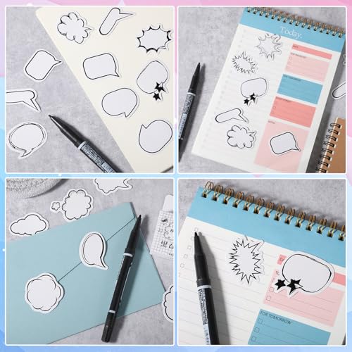 180 Stück Selbstklebende Dialogbox Aufkleber,Leere Blase Papieraufkleber,Verschiedene Formen Scrapbooking Sticker,Comic Süß Sticker,für Tagebuch Planer Sammelalbum Album Notizbuch