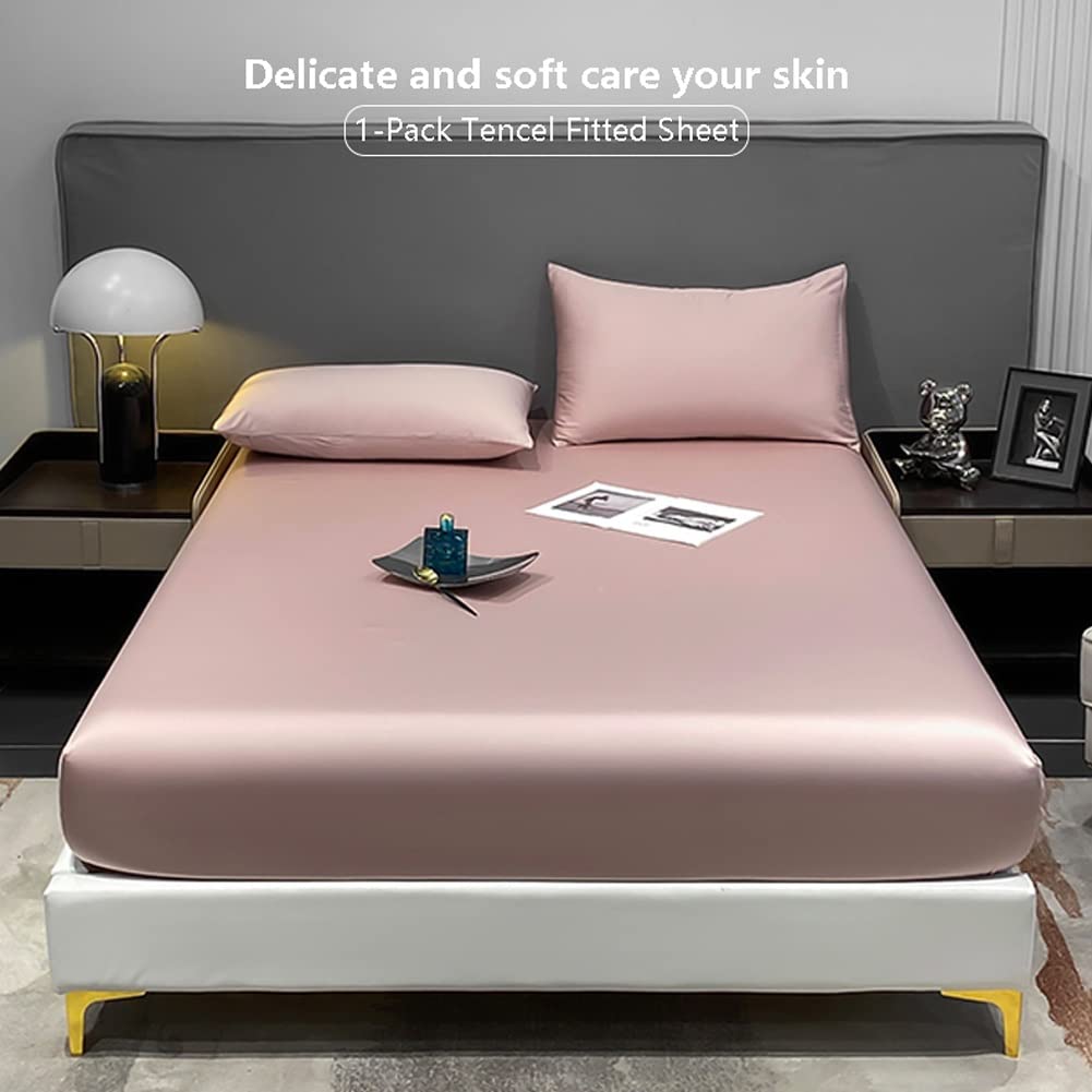 Zijde Satijn Hoeslakens boxspringbed waterbed 100% Lyocell-vezel hoeslaken Super zacht en zijdeachtig bedlaken Lakens Single Twin Full Queen Super King (Color : Blue A, Size : Fitted sheet 150x190 3