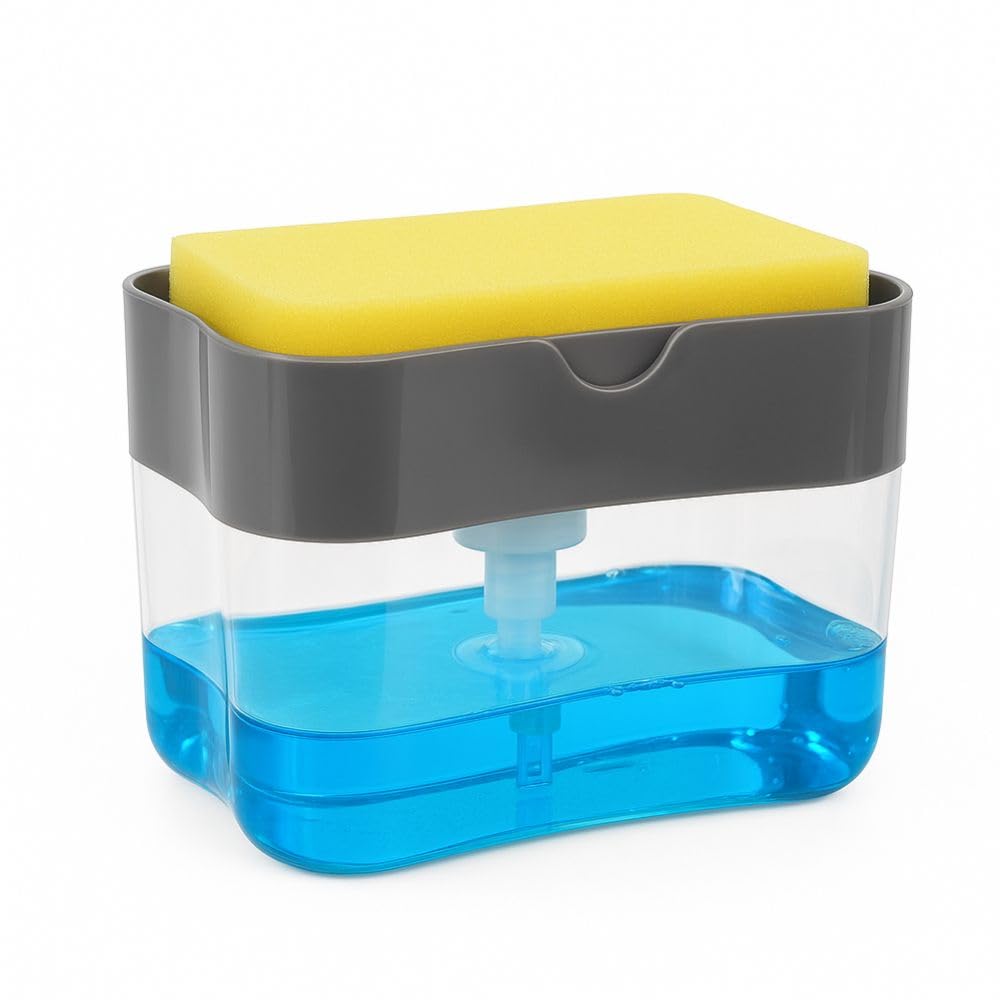 generic Soap Dispenser for Bathroom Accessories Dishwasher Liquid Holder Liquid Dispenser Pump 400 ML with Sponge Holder-picture-22