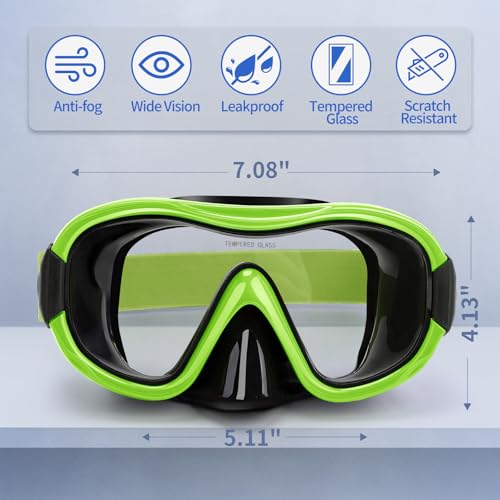 Image of Diving Mask , Professional Anti-Fog Snorkel Goggles, Anti-Leak Swim Mask with Soft Adjustable Strap & Mesh Bag, Earplug