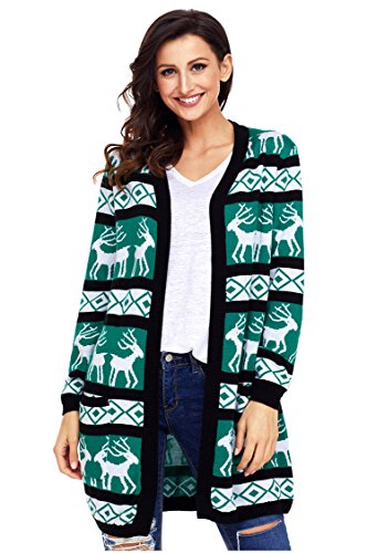 SHESHY Women Sweater Jumper Casual Open Front Long Sleeve Cardigan Sweater with Pocket (Tag XXL=UK 24-26, Black)