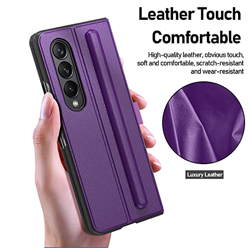 Coque Samsung Z Fold 4 étui cuir violet antichoc protecteur tout compris